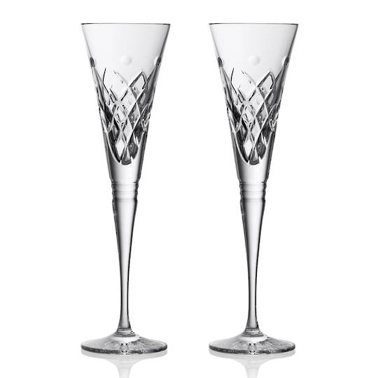 INDENT - Waterford Winter Wonders Holly Flutes Clear Pair 2024